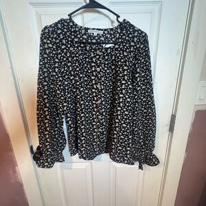 Chicwish Navy Floral Blouse